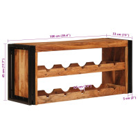 Produktbild för Vinställ Brun 100 x 45 x 33 cm Massivt Akaciaträ