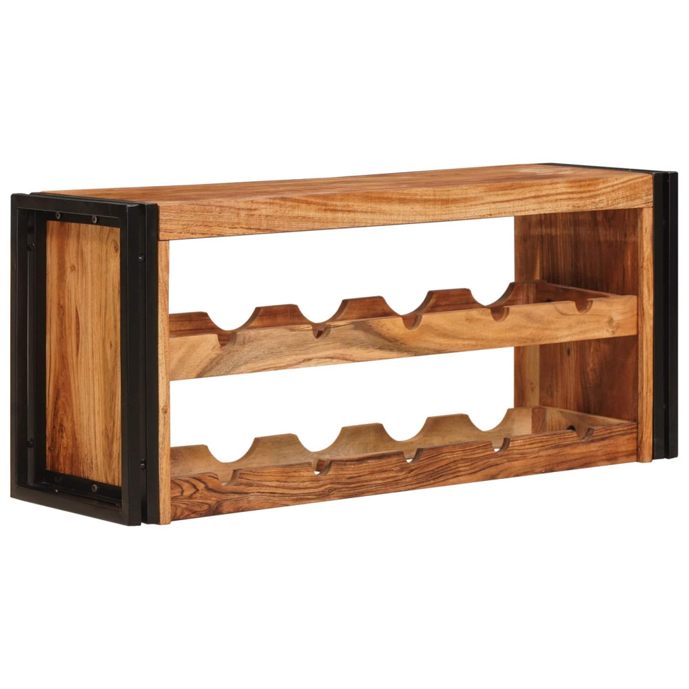 Produktbild för Vinställ Brun 100 x 45 x 33 cm Massivt Akaciaträ
