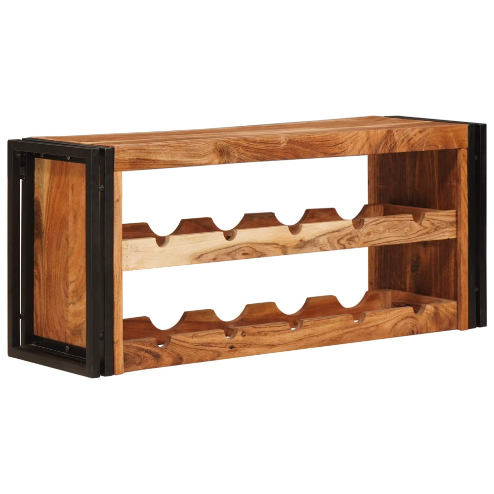 Produktbild för Vinställ Brun 100 x 45 x 33 cm Massivt Akaciaträ