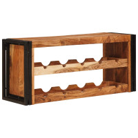 Produktbild för Vinställ Brun 100 x 45 x 33 cm Massivt Akaciaträ
