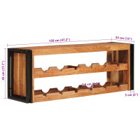 Produktbild för Vinställ Brun 120 x 45 x 33 cm Massivt Akaciaträ
