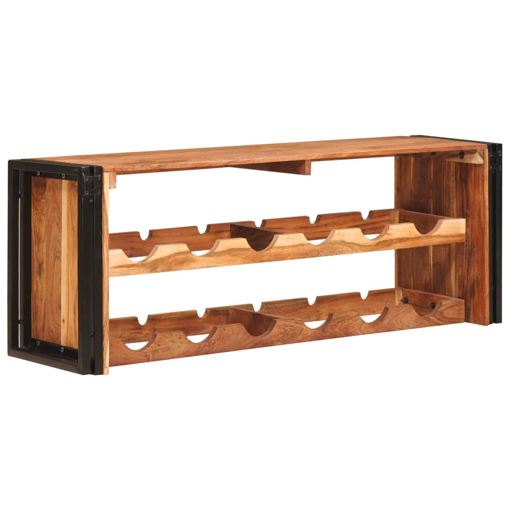 Produktbild för Vinställ Brun 120 x 45 x 33 cm Massivt Akaciaträ