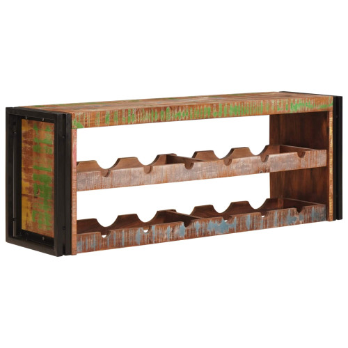 vidaXL Vinställ Brun 120 x 45 x 33 cm Massivt återvunnet trä