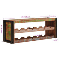 Produktbild för Vinställ Brun 120 x 45 x 33 cm Massivt återvunnet trä