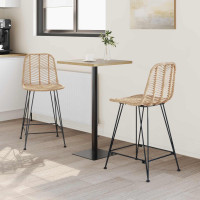 Produktbild för Barstol 2 pcs 44,5 x 54,5 x 97,5 cm Rattan och Järn