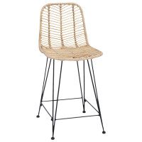 Produktbild för Barstol 2 pcs 44,5 x 54,5 x 97,5 cm Rattan och Järn
