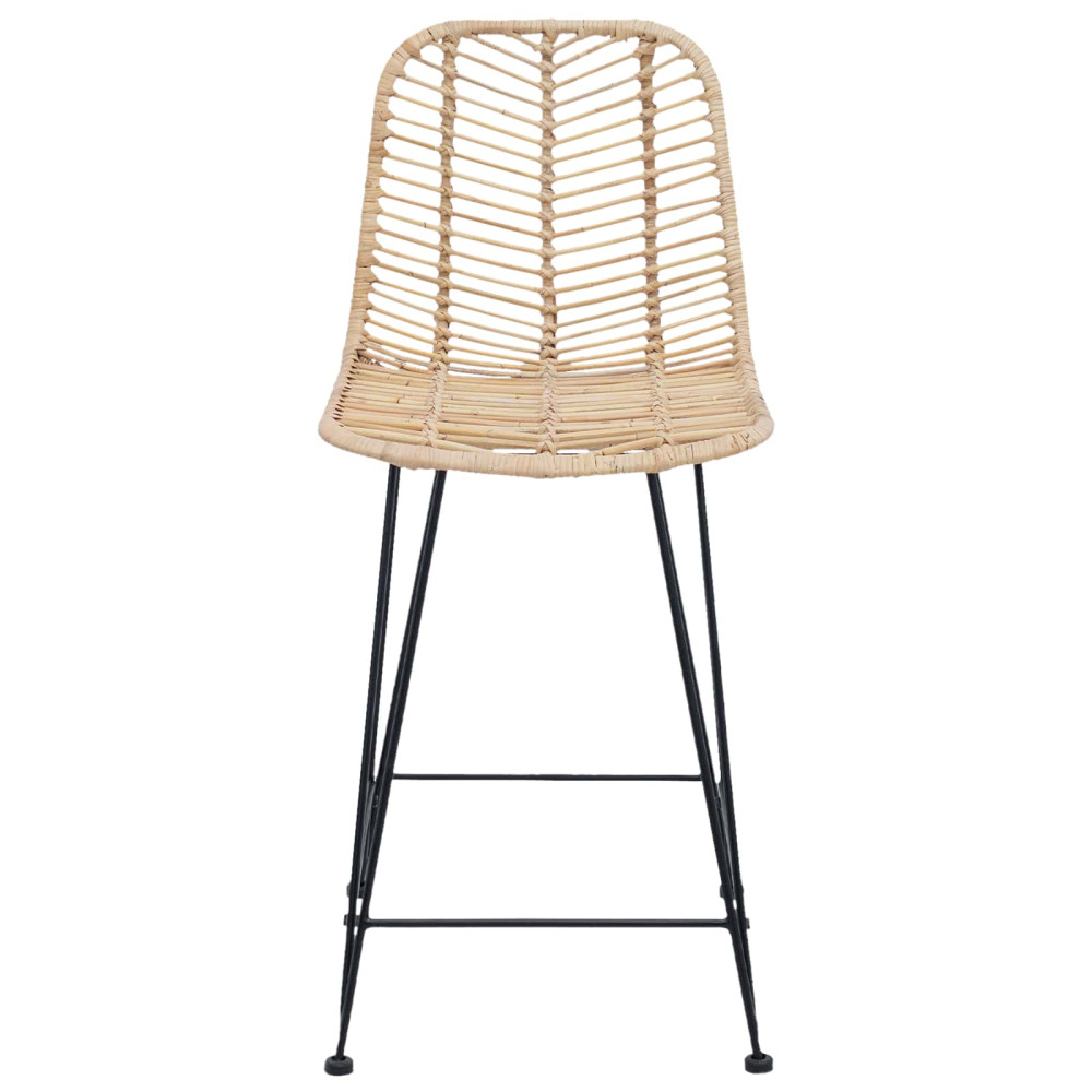 Produktbild för Barstol 2 pcs 44,5 x 54,5 x 97,5 cm Rattan och Järn