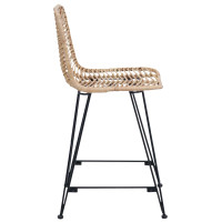 Produktbild för Barstol 2 pcs 44,5 x 54,5 x 97,5 cm Rattan och Järn