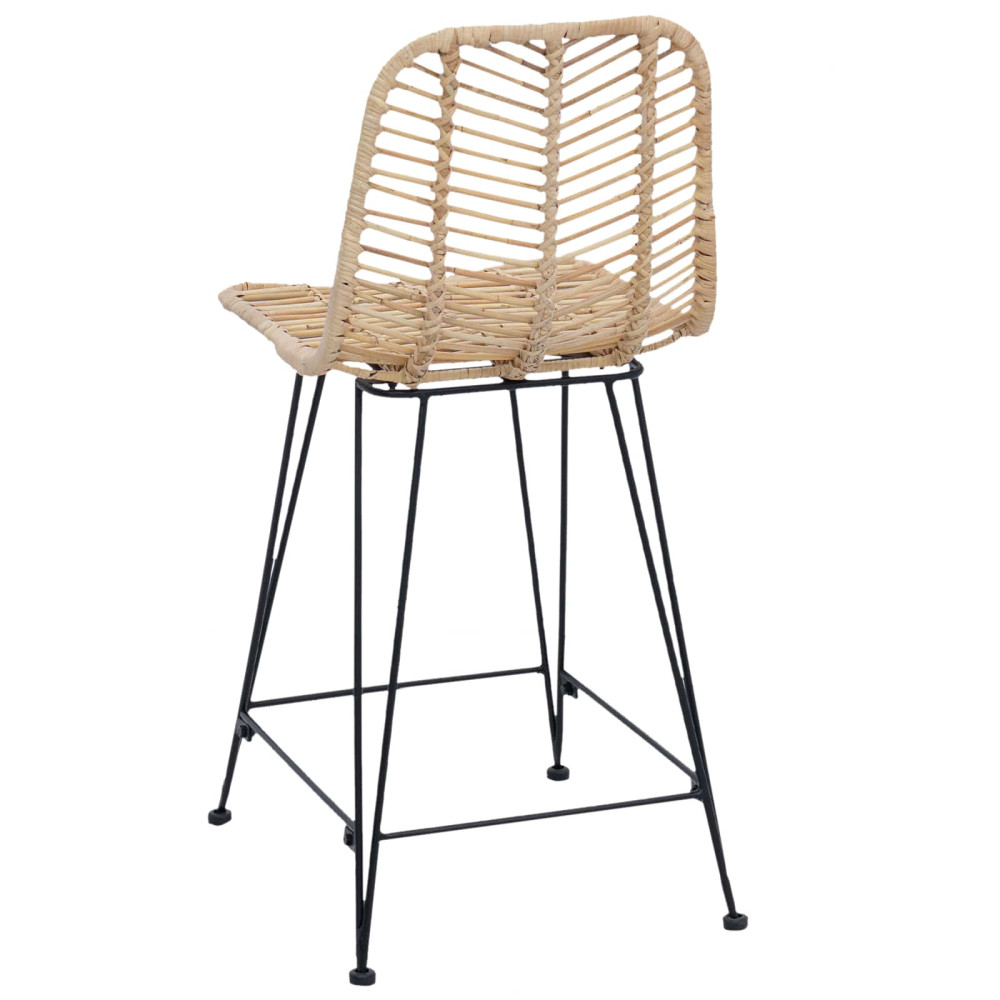 Produktbild för Barstol 2 pcs 44,5 x 54,5 x 97,5 cm Rattan och Järn