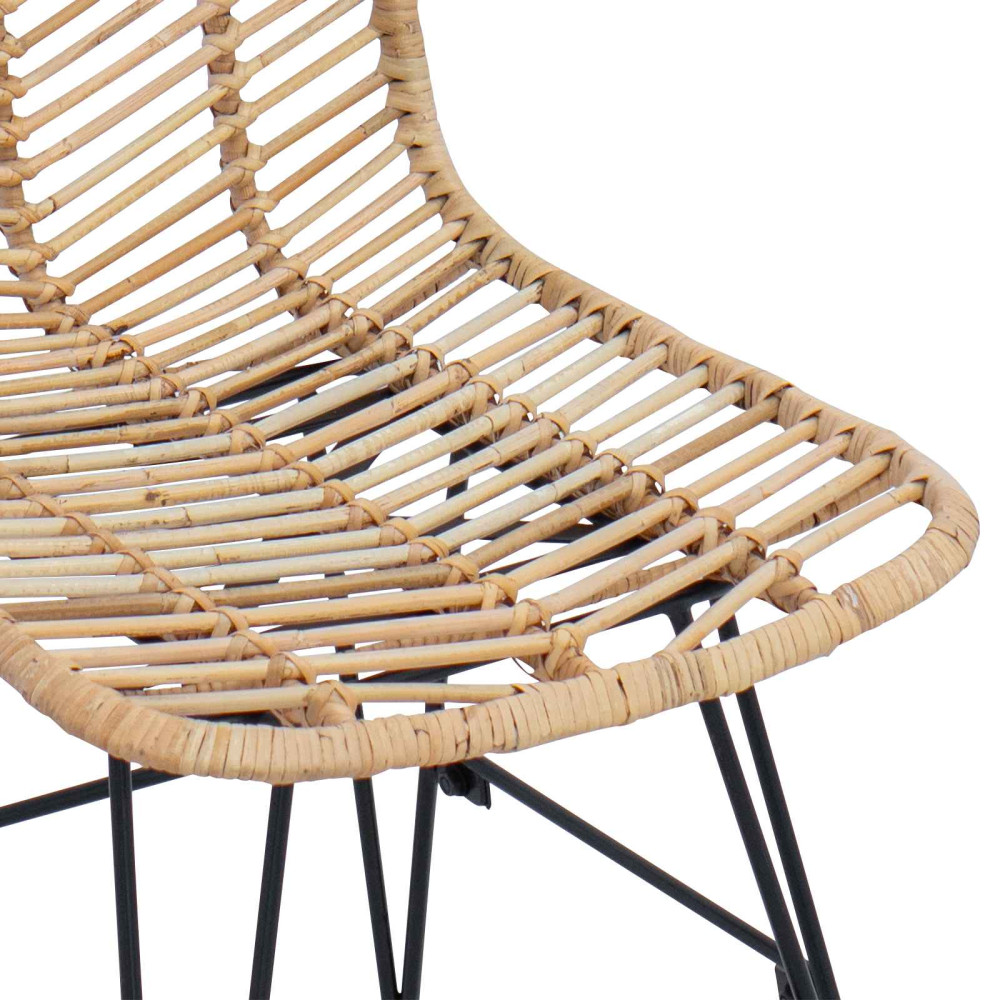 Produktbild för Barstol 2 pcs 44,5 x 54,5 x 97,5 cm Rattan och Järn