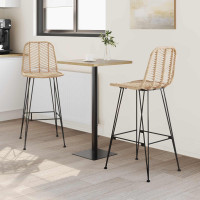 Produktbild för Barstol 2 pcs 44 x 52 x 111 cm Rattan och Järn