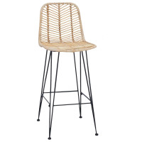 Produktbild för Barstol 2 pcs 44 x 52 x 111 cm Rattan och Järn