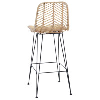 Produktbild för Barstol 2 pcs 44 x 52 x 111 cm Rattan och Järn