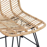 Produktbild för Barstol 2 pcs 44 x 52 x 111 cm Rattan och Järn