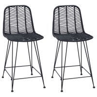 Produktbild för Barstol 2 pcs 44,5 x 54,5 x 97,5 cm Rattan och Järn