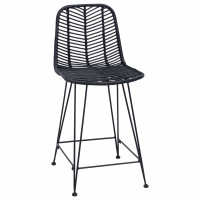Produktbild för Barstol 2 pcs 44,5 x 54,5 x 97,5 cm Rattan och Järn