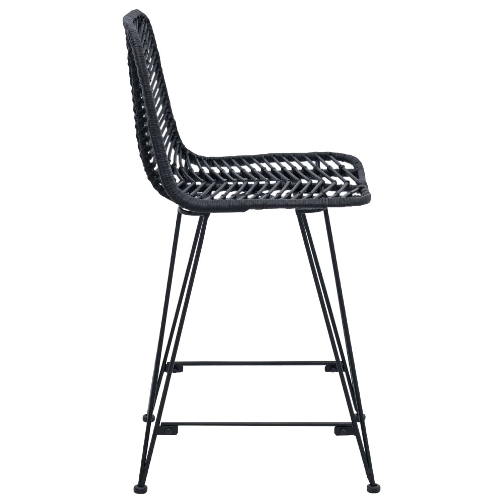 Produktbild för Barstol 2 pcs 44,5 x 54,5 x 97,5 cm Rattan och Järn