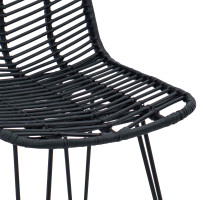 Produktbild för Barstol 2 pcs 44,5 x 54,5 x 97,5 cm Rattan och Järn