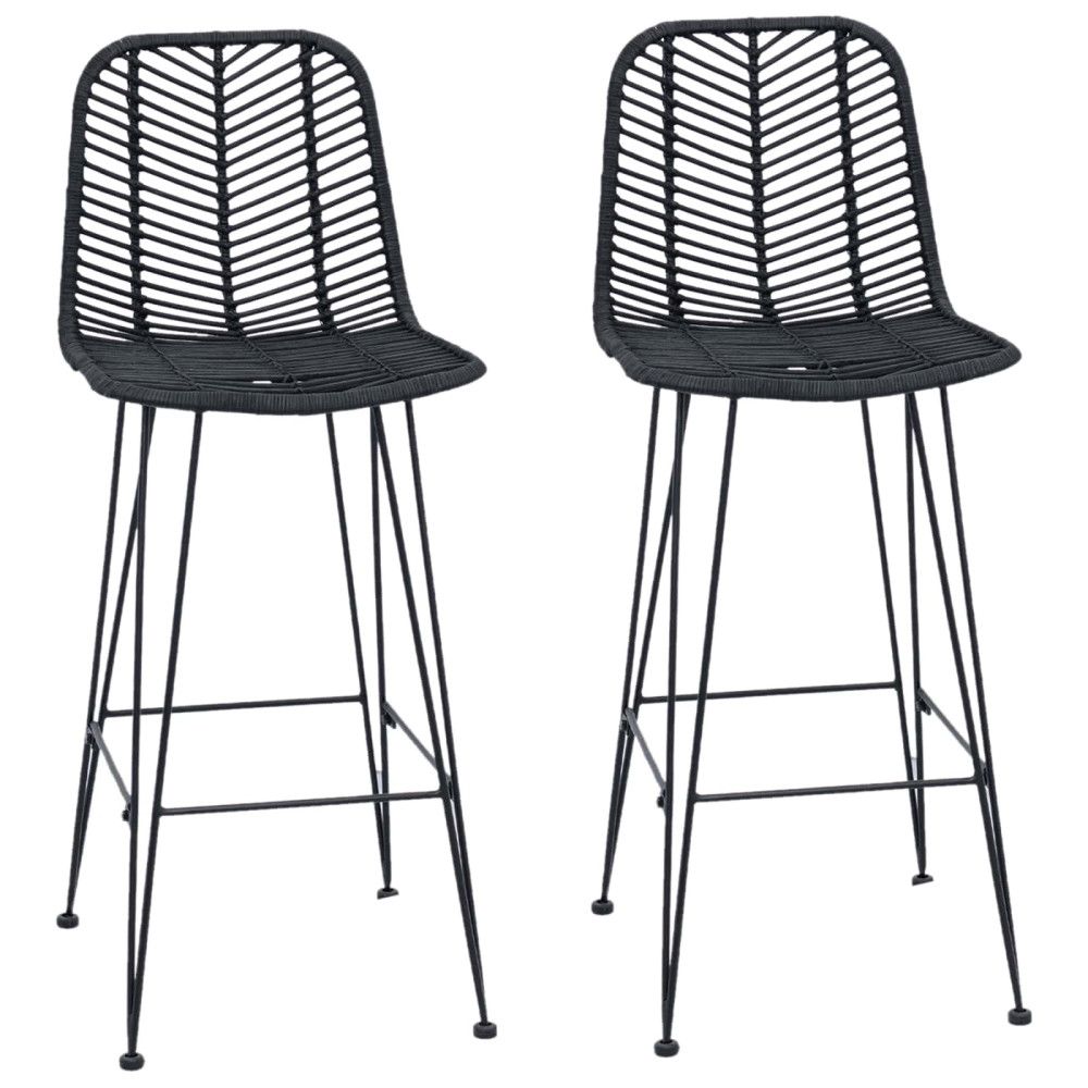 Produktbild för Barstol 2 pcs 44 x 52 x 111 cm Rattan och Järn