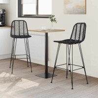 Produktbild för Barstol 2 pcs 44 x 52 x 111 cm Rattan och Järn