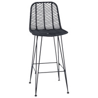 Produktbild för Barstol 2 pcs 44 x 52 x 111 cm Rattan och Järn