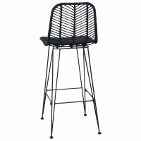 Produktbild för Barstol 2 pcs 44 x 52 x 111 cm Rattan och Järn