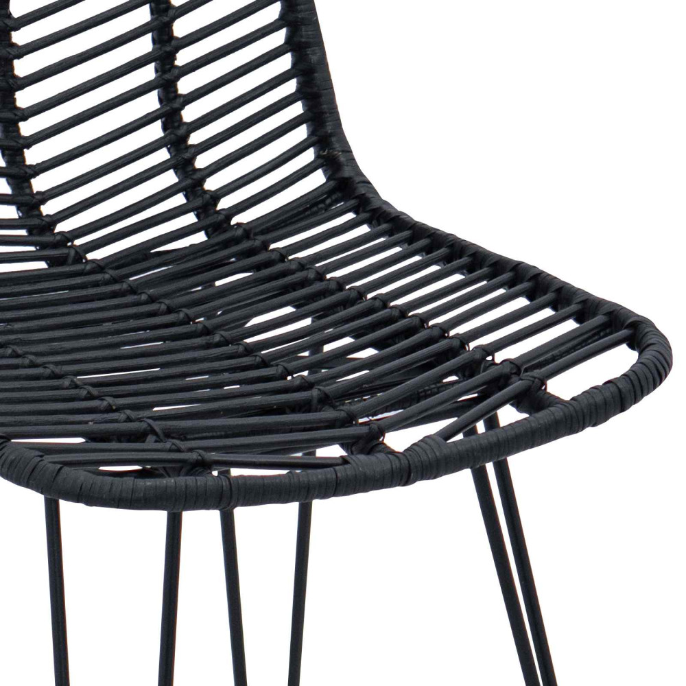 Produktbild för Barstol 2 pcs 44 x 52 x 111 cm Rattan och Järn