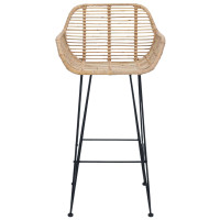 Produktbild för Barstol 2 pcs 55 x 52 x 92 cm Rattan och Järn