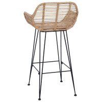 Produktbild för Barstol 2 pcs 55 x 52 x 92 cm Rattan och Järn