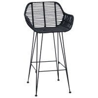 Produktbild för Barstol 2 pcs 55 x 52 x 92 cm Rattan och Järn