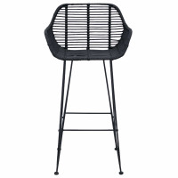 Produktbild för Barstol 2 pcs 55 x 52 x 92 cm Rattan och Järn