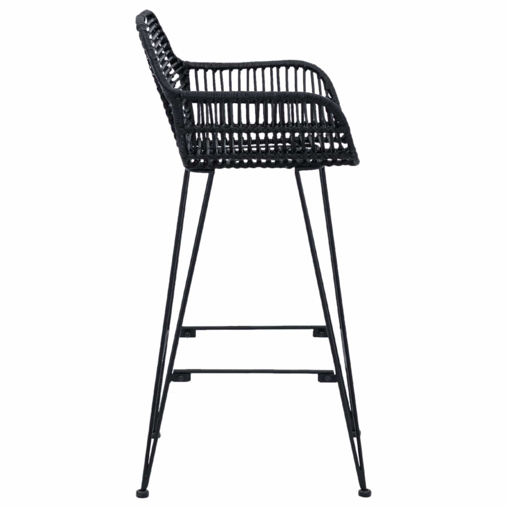 Produktbild för Barstol 2 pcs 55 x 52 x 92 cm Rattan och Järn