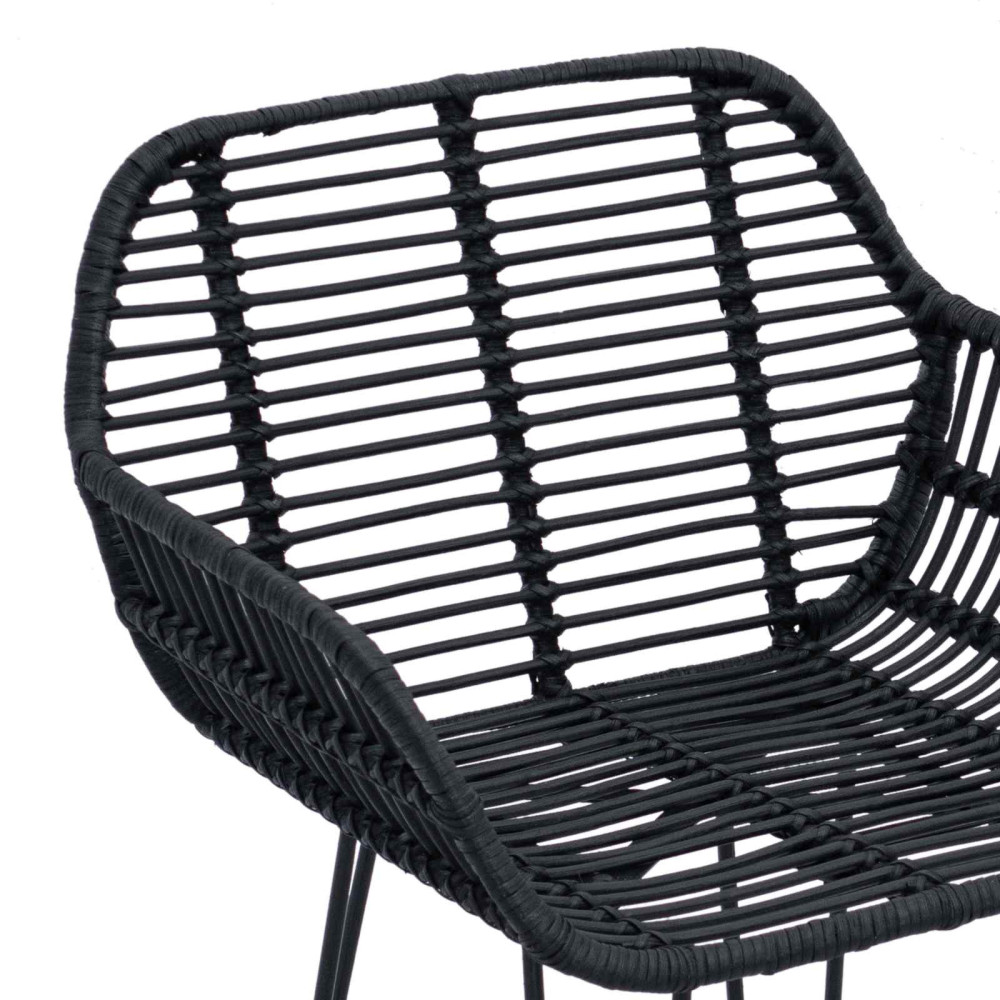 Produktbild för Barstol 2 pcs 55 x 52 x 92 cm Rattan och Järn