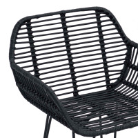 Produktbild för Barstol 2 pcs 55 x 52 x 92 cm Rattan och Järn