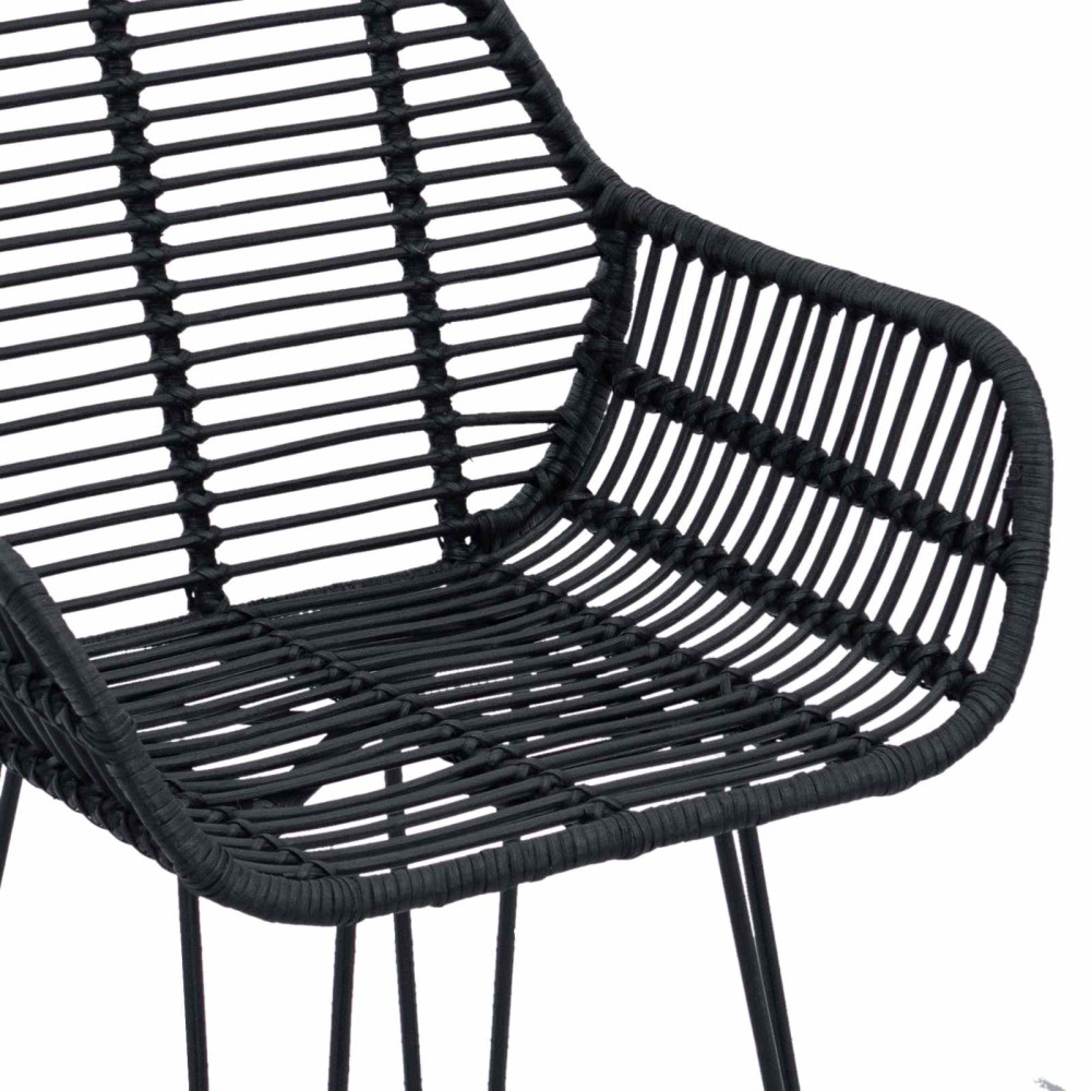 Produktbild för Barstol 2 pcs 55 x 52 x 92 cm Rattan och Järn
