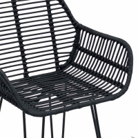 Produktbild för Barstol 2 pcs 55 x 52 x 92 cm Rattan och Järn