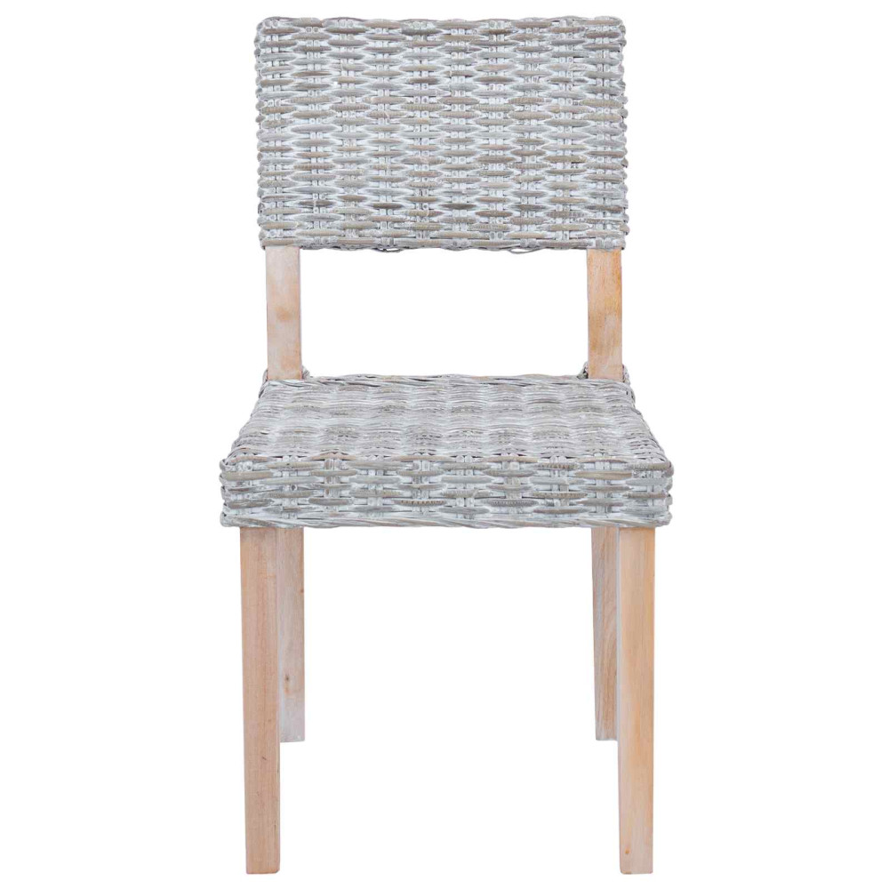 Produktbild för Matstol 2 pcs Kubu Rattan Vit tvätt 46 x 55 x 84 cm