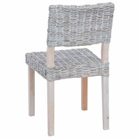 Produktbild för Matstol 2 pcs Kubu Rattan Vit tvätt 46 x 55 x 84 cm