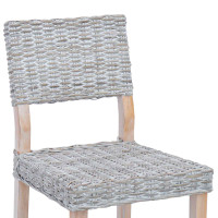 Produktbild för Matstol 2 pcs Kubu Rattan Vit tvätt 46 x 55 x 84 cm