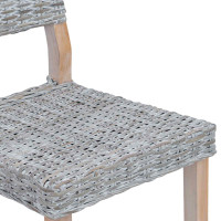 Produktbild för Matstol 2 pcs Kubu Rattan Vit tvätt 46 x 55 x 84 cm