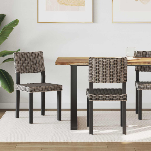 vidaXL Matstol 2 pcs Kubu Rattan Svart tvätt 46 x 55 x 84 cm
