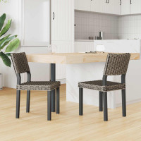 Produktbild för Matstol 2 pcs Kubu Rattan Svart tvätt 46 x 55 x 84 cm