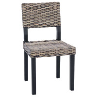 Produktbild för Matstol 2 pcs Kubu Rattan Svart tvätt 46 x 55 x 84 cm