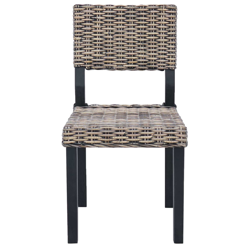 Produktbild för Matstol 2 pcs Kubu Rattan Svart tvätt 46 x 55 x 84 cm