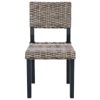 Produktbild för Matstol 2 pcs Kubu Rattan Svart tvätt 46 x 55 x 84 cm