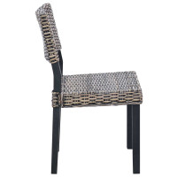 Produktbild för Matstol 2 pcs Kubu Rattan Svart tvätt 46 x 55 x 84 cm