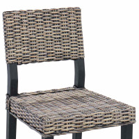 Produktbild för Matstol 2 pcs Kubu Rattan Svart tvätt 46 x 55 x 84 cm