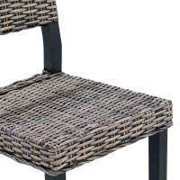 Produktbild för Matstol 2 pcs Kubu Rattan Svart tvätt 46 x 55 x 84 cm
