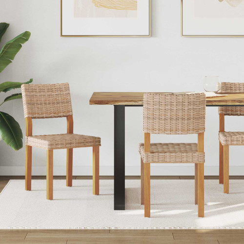 vidaXL Matstol 2 pcs Kubu Rattan Naturfärg 46 x 55 x 84 cm