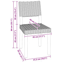 Produktbild för Matstol 2 pcs Kubu Rattan Naturfärg 46 x 55 x 84 cm